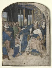 Miniature from a Speculum Historiale: Claudius Designates Nero as His Successor, 1447-60. Creator: Master of Jouvenel des Ursins (Coppin Delf?) (Flemish)