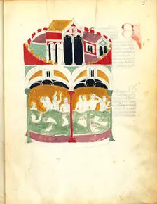 Miniature from De balneis puteolanis by Petrus de Ebulo, 1392. Creator: Anonymous master