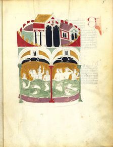 Miniature from De balneis puteolanis by Petrus de Ebulo, 1392. Creator: Anonymous master