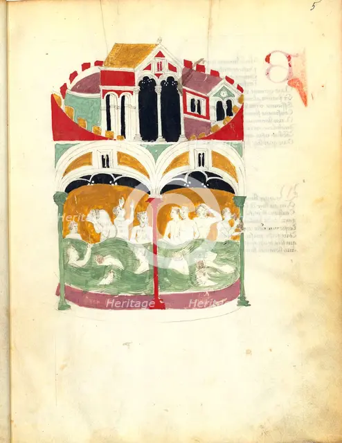 Miniature from De balneis puteolanis by Petrus de Ebulo, 1392. Creator: Anonymous master.