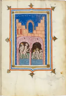 Miniature from De balneis puteolanis by Petrus de Ebulo, 14th century. Creator: Anonymous master