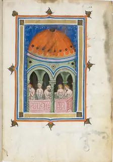 Miniature from De balneis puteolanis by Petrus de Ebulo, 14th century. Creator: Anonymous master