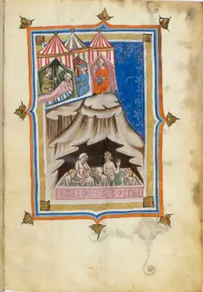 Miniature from De balneis puteolanis by Petrus de Ebulo, 14th century. Creator: Anonymous master