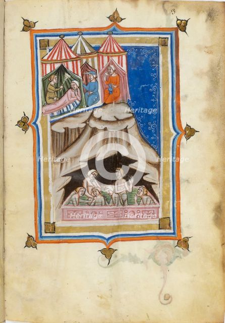 Miniature from De balneis puteolanis by Petrus de Ebulo, 14th century. Creator: Anonymous master.