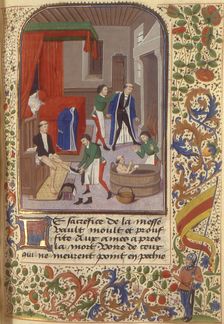 Miniature from Dialogue de saint Grégoire (Français 911), 15th century. Creator: Anonymous master