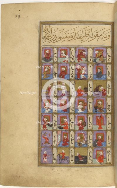 Miniature from Matâli' al-sa'âdet by Seyyid Mohammed ibn Emir Hasan (left part), 1582. Artist: Anonymous  