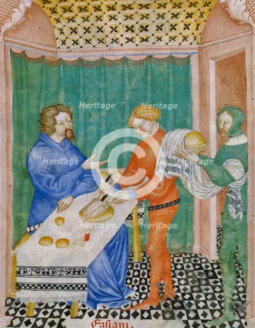 Miniature from Tacuinum Sanitatis, 14th century.