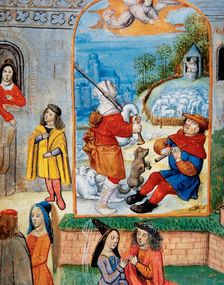 Miniature from the 15th century depicting the life of the villagers, c15th century. Creator: Unknown