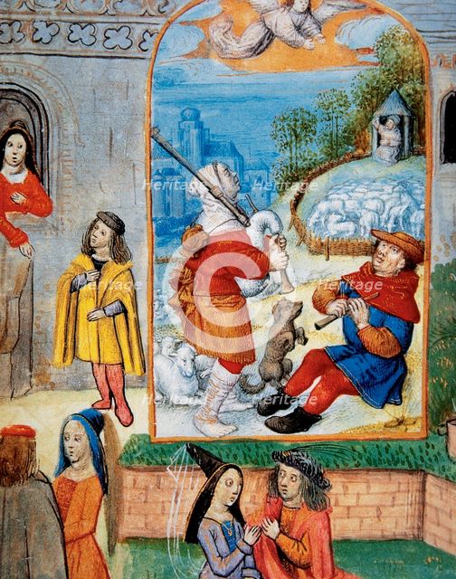 Miniature from the 15th century depicting the life of the villagers, c15th century. Creator: Unknown.