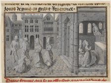 Miniature from The Miracles of Our Lady, about 1460. Creators: Lieven van Lathem, Jean Mielot