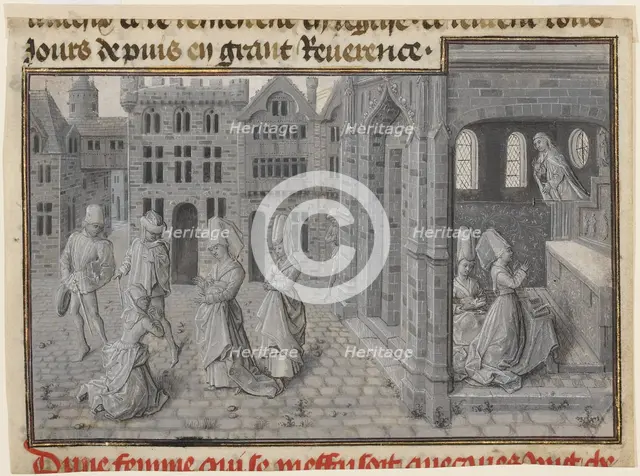 Miniature from The Miracles of Our Lady, about 1460. Creators: Lieven van Lathem, Jean Mielot.