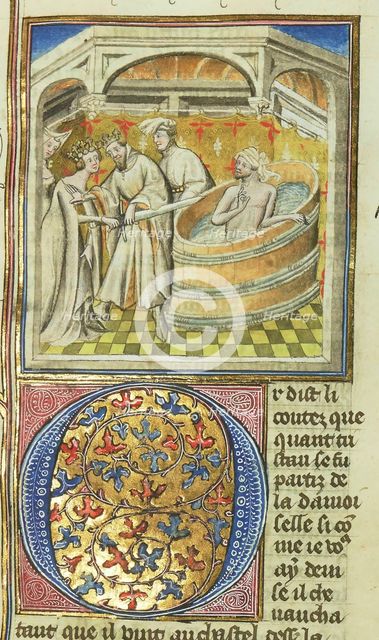 Miniature from Tristan de Léonois by Luce de Gat, End of 14th century. Creator: Anonymous master.