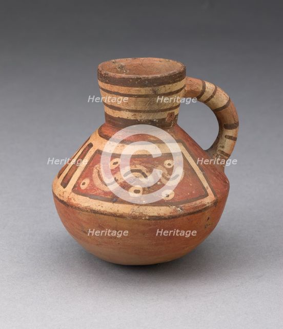 Miniature Handled Bottle with Abstract Motifs, A.D. 600/1000. Creator: Unknown.