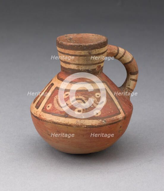 Miniature Handled Bottle with Abstract Motifs, A.D. 600/1000. Creator: Unknown.