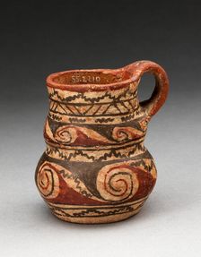 Miniature Handled Jug with Spiral and Zigzag Motifs, A.D. 400/1000. Creator: Unknown