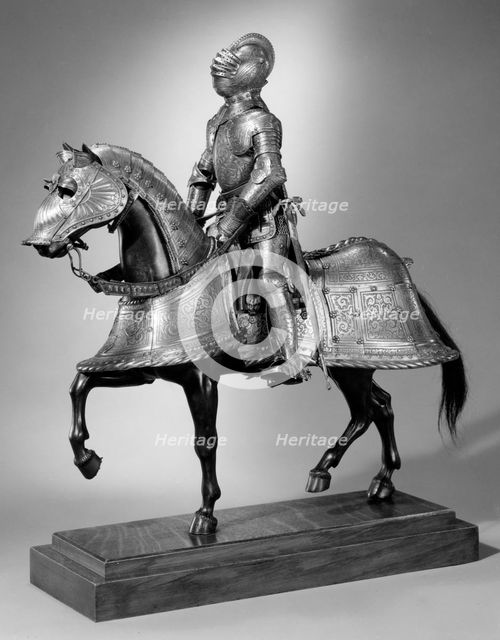 Miniature Italian-Style Armor for Man and Horse, ca. 1860. Creator: Possibly made by Granger LeBlanc (French, active ca. 1840-70).
