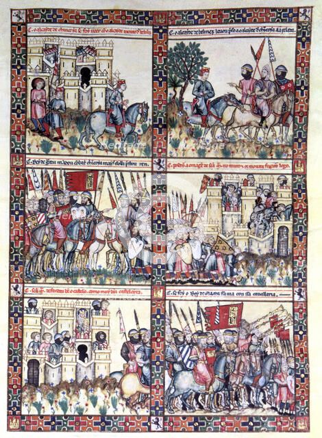 Miniature in 'Cantigas de Santa Maria' codex of the 13th century, song CLXXXVII: Gran fe devia, H…