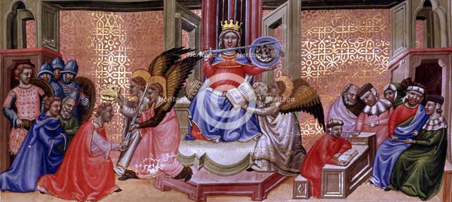 Miniature in 'Codex Justinian Institutiones Feodorum et Alia', illuminated manuscript, c. 1300, a…