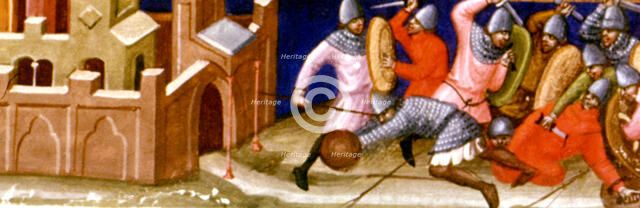 Miniature in 'Codex Justinian Institutiones Feodorum et Alia', illuminated manuscript, c. 1300, w…