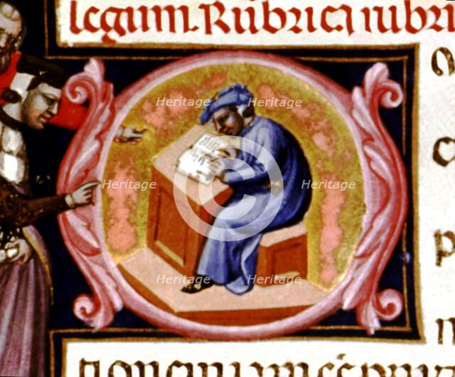 Miniature in 'Codex Justinian Institutiones Feudorum et Alia', illuminated manuscript, c. 1300, w…