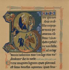 Miniature Initial and Part of a Page from a Psalter, (13th century), 1901