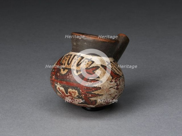 Miniature Jar with a Single Spout Depicting an Abstract Figure, 180 B.C./A.D. 500. Creator: Unknown.