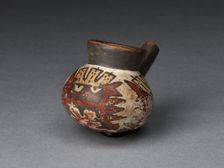 Miniature Jar with a Single Spout Depicting an Abstract Figure, 180 B.C./A.D. 500. Creator: Unknown