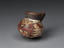 Miniature Jar with a Single Spout Depicting an Abstract Figure, 180 B.C./A.D. 500. Creator: Unknown