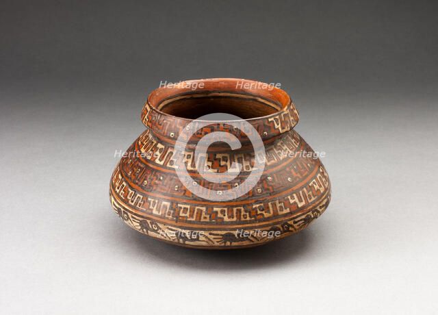 Miniature Jar with Bands of Geometric Motifs and Abstract Birds, A.D. 1450/1532. Creator: Unknown.