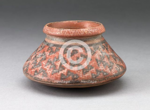 Miniature Jar with Textile Pattern or Abstract Fish Motifs, A.D. 1450/1532. Creator: Unknown.