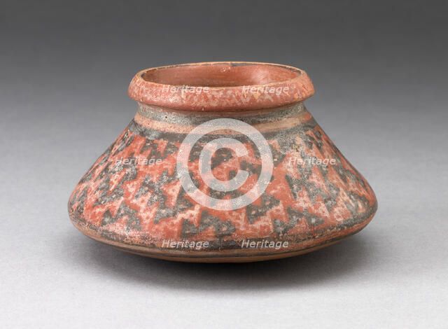 Miniature Jar with Textile Pattern or Abstract Fish Motifs, A.D. 1450/1532. Creator: Unknown.