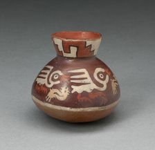 Miniature Jar Depicting Abstract Birds and Fish, 180 B.C./A.D. 500. Creator: Unknown