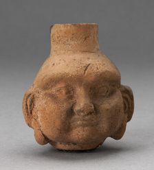 Miniature Jar in Form of Human Head with Large Cheeks, 100 B.C./A.D. 500. Creator: Unknown