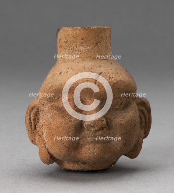 Miniature Jar in Form of Human Head with Large Cheeks, 100 B.C./A.D. 500. Creator: Unknown.