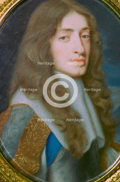 Miniature portrait of King James II of England as the Duke of York. Creator: Samuel Cooper.