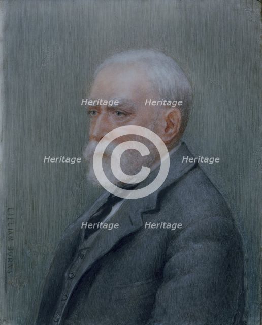 Miniature Portrait of Sir Edward J. Poynter, Bt., P.R.A., 1909. Creator: Lilian Burns.