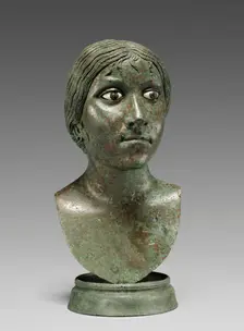 Miniature Portrait Bust of a Woman, 25 B.C.-A.D. 25. Creator: Unknown