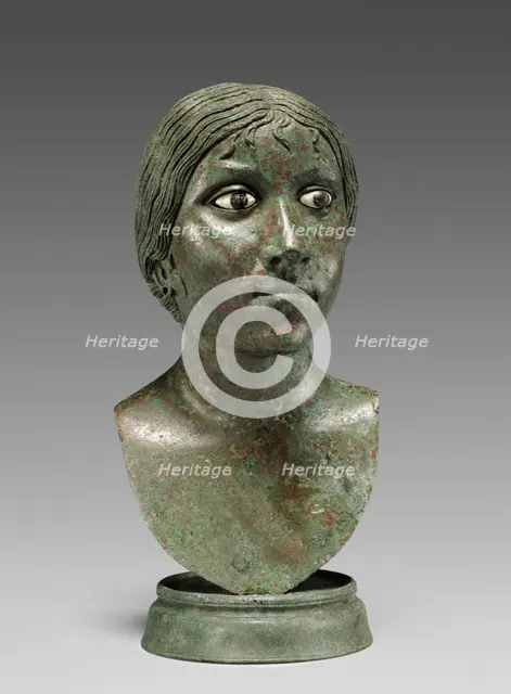 Miniature Portrait Bust of a Woman, 25 B.C.-A.D. 25. Creator: Unknown.
