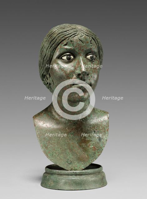 Miniature Portrait Bust of a Woman, 25 B.C.-A.D. 25. Creator: Unknown.