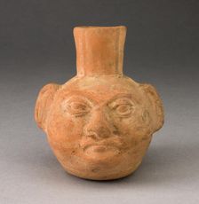 Miniature Portrait Jar of a Human Head with Face Painting, 100 B.C./A.D. 500. Creator: Unknown