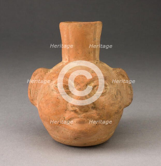 Miniature Portrait Jar of a Human Head with Face Painting, 100 B.C./A.D. 500. Creator: Unknown.