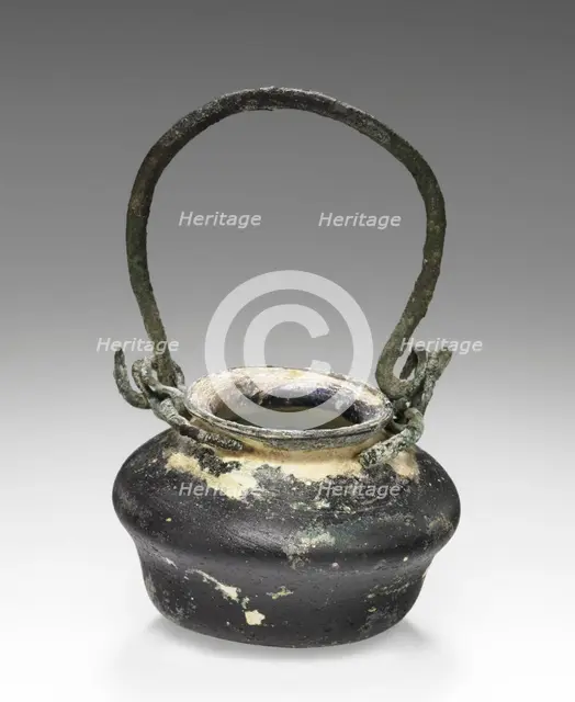 Miniature pot with bronze handle, 1st-2nd century A.D. Creator: Unknown.