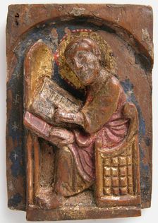 Miniature Relief of a Saint Luke at His Writing Table, 1200-1225. Creator: Unknown