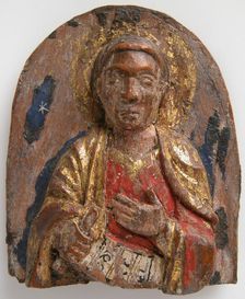 Miniature Relief of Hebrew Prophet Daniel (?) with Scroll, 1200-1225. Creator: Unknown