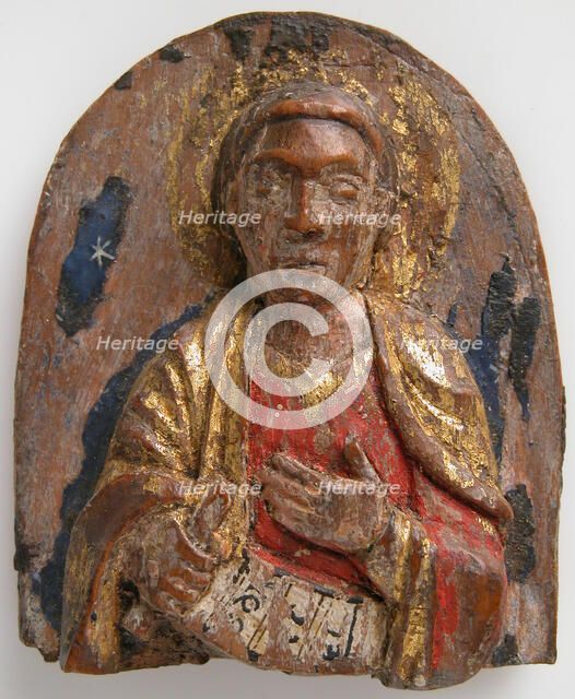 Miniature Relief of Hebrew Prophet Daniel (?) with Scroll, German, 1200-1225. Creator: Unknown.