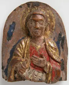 Miniature Relief of Hebrew Prophet Daniel (?) with Scroll, German, 1200-1225. Creator: Unknown