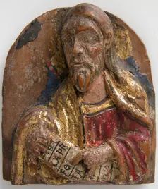 Miniature Relief of Hebrew Prophet Isaiah with Scroll, German, 1200-1225. Creator: Unknown