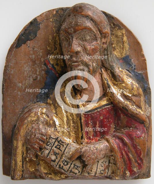 Miniature Relief of Hebrew Prophet Isaiah with Scroll, German, 1200-1225. Creator: Unknown.