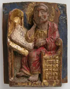 Miniature Relief of Saint Mark at His Writing Table, ca. 1200-1225. Creator: Unknown