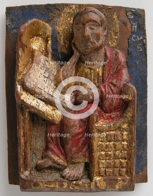 Miniature Relief of Saint Mark at His Writing Table, ca. 1200-1225. Creator: Unknown.